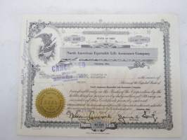 North American Equitable Life assurance Company, 6 shares, nr 4905, 1964 -share certificate / osakekirja