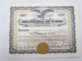 Union Petrochemical Corp. of Nevada, 100 shares, nr 4132, 1968 -share certificate / osakekirja