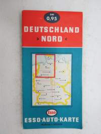 Esso Auto-Karte Deutschland Nord 1965 -tiekartta / road map
