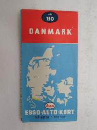 Esso Auto-Kort Danmark 1962 -tiekartta / road map