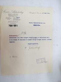 Sörnäs Aktiebolag, Helsingfors & Sörnäs den 12.9.1923 -asiakirja / business document