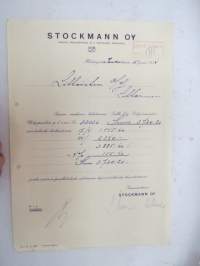 Stockmann Oy, Helsinki 15.5.1934 -asiakirja / business document