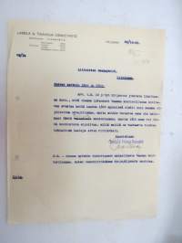 Lassila & Tikanoja Oy, Helsinki, 11.10.1922 -asiakirja / business document