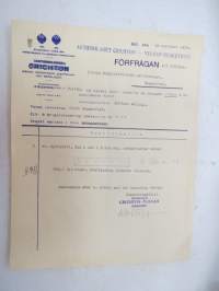 Aktiebolaget Crichton - Vulcan Oy, Turku, 10.11.1924 -asiakirja / business document