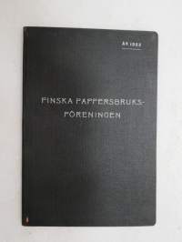 Avtal för Finska Pappersbruksföreningen 1922 -sopimuskirja