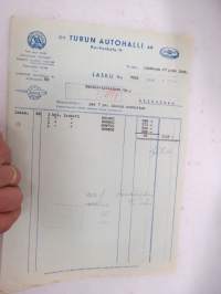 Oy Turun Autohalli Ab, Turku, 27.10.1952 -asiakirja / business document