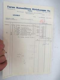 Turun Kansallinen Kirjakauppa Oy, Turku, 1.11.1952 -asiakirja / business document