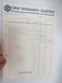 Turun Rautakauppa Oy, Turku, 15.12.1952 -asiakirja / business document