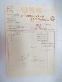 Oy Turun Vanu - Åbo VAdd Ab, Turku, 11.11.1952 -asiakirja / business document