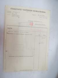 Oy Tampereen Kehruutehdas, Tampere, 7.3.1952 -asiakirja / business document