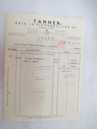 Tannerin Kala- ja Vihannesliike Oy, Turku, 16.12.1952 -asiakirja / business document