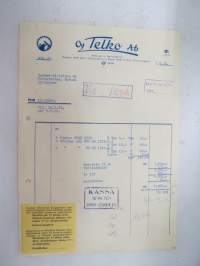 Oy Telko Ab, Helsinki, 3.7.1952 -asiakirja / business document