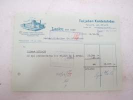 Toijalan Kaidetehdas, Toijala, 11.12.1952 -asiakirja / business document