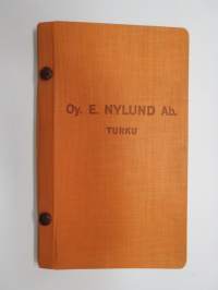 Oy E. Nylund Ab - Hintaluettelo varastopapereista ja -pahvista 1.5.1941 -pricelist on paper and cartons