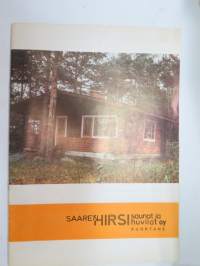 Saaren hirsisaunat ja huvilat 1975, K. Saari Kuortane -myyntiesite / mallikirja -cottage / sauna brochure