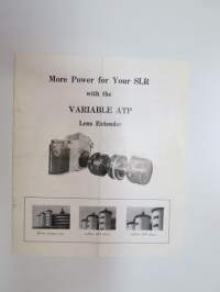 SLR / Variable ATP (Auto Tele Plus) Lens Expander -manual / käyttöohje englanniksi