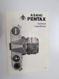 Asahi Pentax kamerat / lisävälinee -esite / brochure in finnish