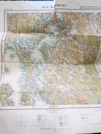 IV: U. Wiipuri (Viipuri) - Wiipurin, Johanneksen, Säkkijärven Koiviston ja Kuolemajärven kunnat 1921 -kartta / map