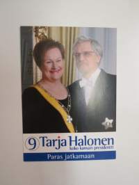 Tarja Halonen nr 9 presidentinvaalikortti -ihailijakortti / fan card