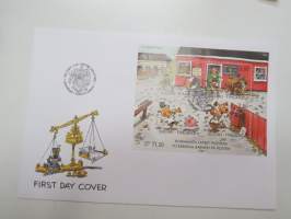 Koiramäen lapset postissa, ensipäivänkuori 1994 - First Day Cover FDC, piirtänyt Mauri Kunnas