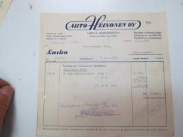 Auto-Heinonen Oy, Turku 11.9.1948 - Autokoulu ja autokorjaamo Visa, Uusikaupunki -asiakirja / business document