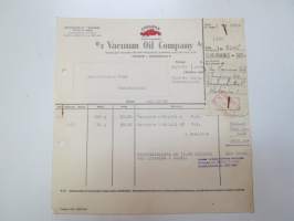 Oy Vacuum Oil company Ab, Helsinki, 28.4.1949 - Autokoulu ja autokorjaamo Visa, Uusikaupunki -asiakirja / business document