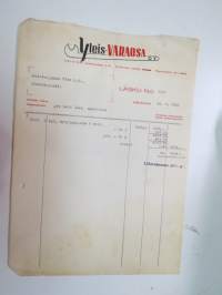 Yleisvaraosa Oy, Helsinki, 26.6.1946 - Autokoulu ja autokorjaamo Visa, Uusikaupunki -asiakirja / business document