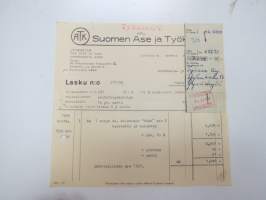 Työase Oy ent. Suomen Ase ja Työkalu Oy, Jyväskylä 21.4.1949 - Autokoulu ja autokorjaamo Visa, Uusikaupunki -asiakirja / business document