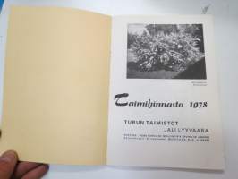 Taimihinnasto 1978 Turun taimistot Jali Lyyvaara -plant catalog