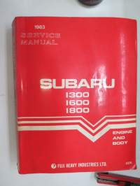 Subaru 1300, 1600, 1800 Engine & Body Service Manual -huolto-ohjekirja englanniksi