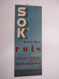 SOKn Wiipurin Myllyjen ruisjauhot / punaleima, sinileima ja ruislesty nr I ja II - Antoisa leipomistulos ja maukas leipä -mainosjuliste / advertising poster