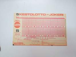 Lottokuponki - Lotto 5 Kestolotto ja Jokeri nr 3850230 -Lotto / lottery-coupon