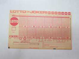 Lottokuponki - Lotto ja Jokeri nr 0526776 -Lotto / lottery-coupon
