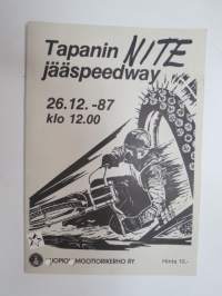 Tapanin Jääspeedway 26.12.1987 Kuopio -käsiohjelma / program