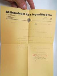 Aktiebolaget Åbo Ingeniörsbyrå, Åbo - Montören Herr K. Nord, Matildedal, 5.10.1916 -asiakirja / business  document