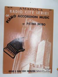 Amapola Radio City Series of piano accordion music -nuotit / notes (haitari / harmonikka / hanuri)