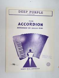 Deep Purple for Accordion -nuotit / notes (haitari / harmonikka / hanuri)