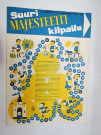 Suuri Majesteetti-kilpailu 1960, (Paasivaara Majesteetti-margariini) kantena lasten lautapelipohja - Majesteetti-tävlingen -promotional competition, board game