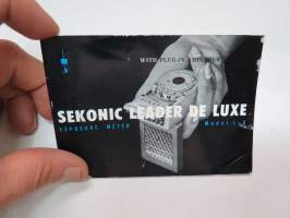 Sekonic Leader De Luxe Exposure Meter model L-8 instruction manual -valotusmittari käyttöohjeet