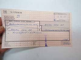 Menolippu Puttgarden - Basel via Frankfurt, 10.8.1979 -Suomessa myyty rautateiden matkalippu / railway ticket