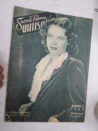 Suomi Filmin Uutisaitta 1944 nr 2, kansikuva Regina Linnanheimo, Edvin S. Porter, Kuolleen miehen jäljillä, Marika Rökk, Herra ja Ylhäisyys -movie magazine