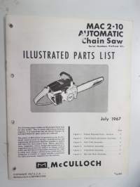 McCulloch MAC 2-10 Chain Saw (Serial Numbers Prefixed B12-) Illustrated Parts List -varaosaluettelo