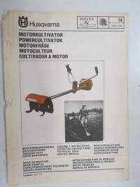 Husqvarna Motorkultivator, Powercultivator, Motorfräse, Motoculteur, Cultivador a motor -assembly / operating / technical data / service manual