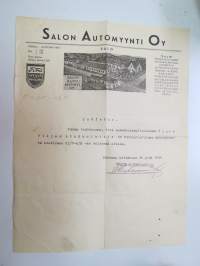 Salon Automyynti, Salo 30.7.1944 -asiakirja / business document
