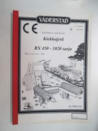 Väderstad Rollex sarja RX 450-1020 Kiekkojyrä valmistusnr. 1313 - 7999 - Käyttöohjeet & varaosaluettelo -Instructions & parts in finnish