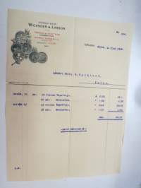 Osakeyhtiö Wicander & Larson Turku, 11.9.1918 -asiakirja / business document