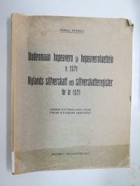 Uudenmaan hopeavero ja hopeaveroluettelo v. 1571 - Nylands silverskatt och silfverskatteregister för år 1571