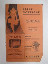 Salon Näyttömö ohjelma näytäntökausi 1938-39 