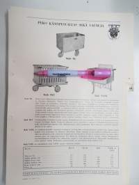 Wärtsilä Peko käsinpesuallas sekä vaunuja malli TK, TKT, TAPK -myyntiesite / brochure