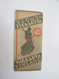 Suomen tiekartta 9 1948 Vägkarta över Finland -road map